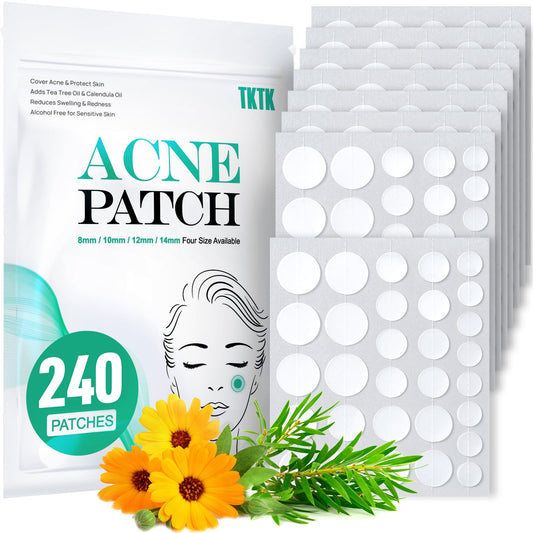 TKTK Pimple Patches for Face 4 Sizes Acne Patches Hydrocolloid Zit Patches